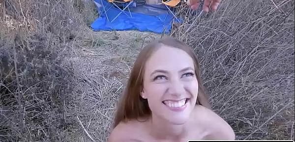  Ultra hot camper babes Samantha Hayes, Izzy Lush and Avery Moon go wild during their camping trip where they all start sucking their tour guides cock before he fucks em all!